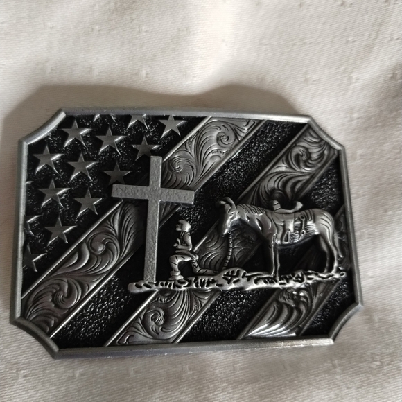 Other - New American Flag Praying Cowboy And Horse Western Belt Buckle